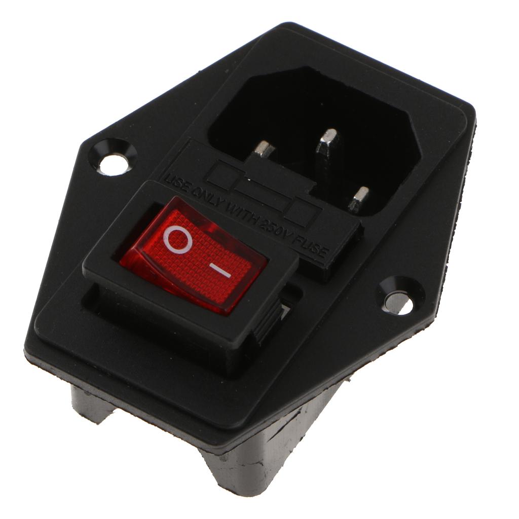 Electronics Repair In Usa - โมดูลช่องเสียบไฟ IEC320 C14 ปลั๊กพลาสติกพร้อมสวิตช์และที่ใส่ฟิวส์ สำหรับงานซ่อมเครื่องใช้ไฟฟ้า