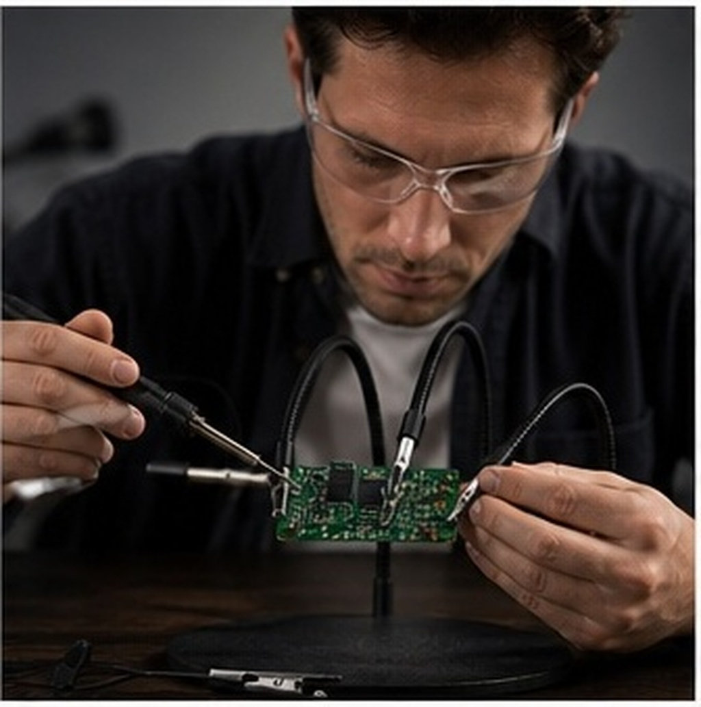 Electronics Repair Tools - ชุดแคลมป์สำหรับโต๊ะทำงานบัดกรี 3 ชิ้น พร้อมแขนยืดหยุ่น – เครื่องมือช่วยจับชิ้นงานแบบมือที่สาม
