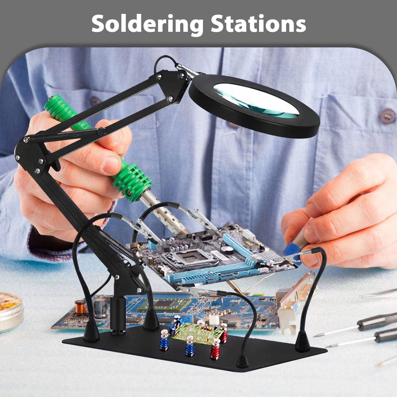 ชุดแคลมป์สำหรับโต๊ะทำงานบัดกรี - Electronics Repair Tools บทวิจารณ์และราคา